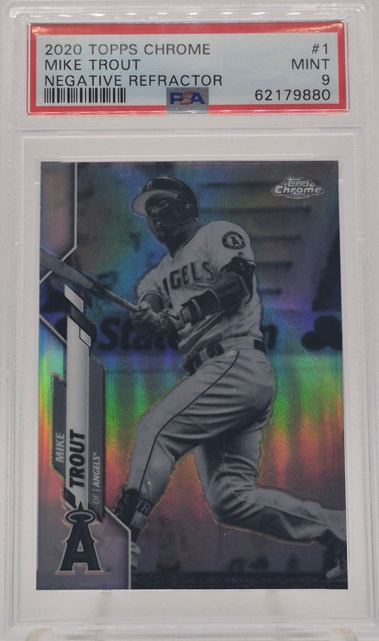 2020 Topps Chrome Mike Trout Negative Refractor PSA 9