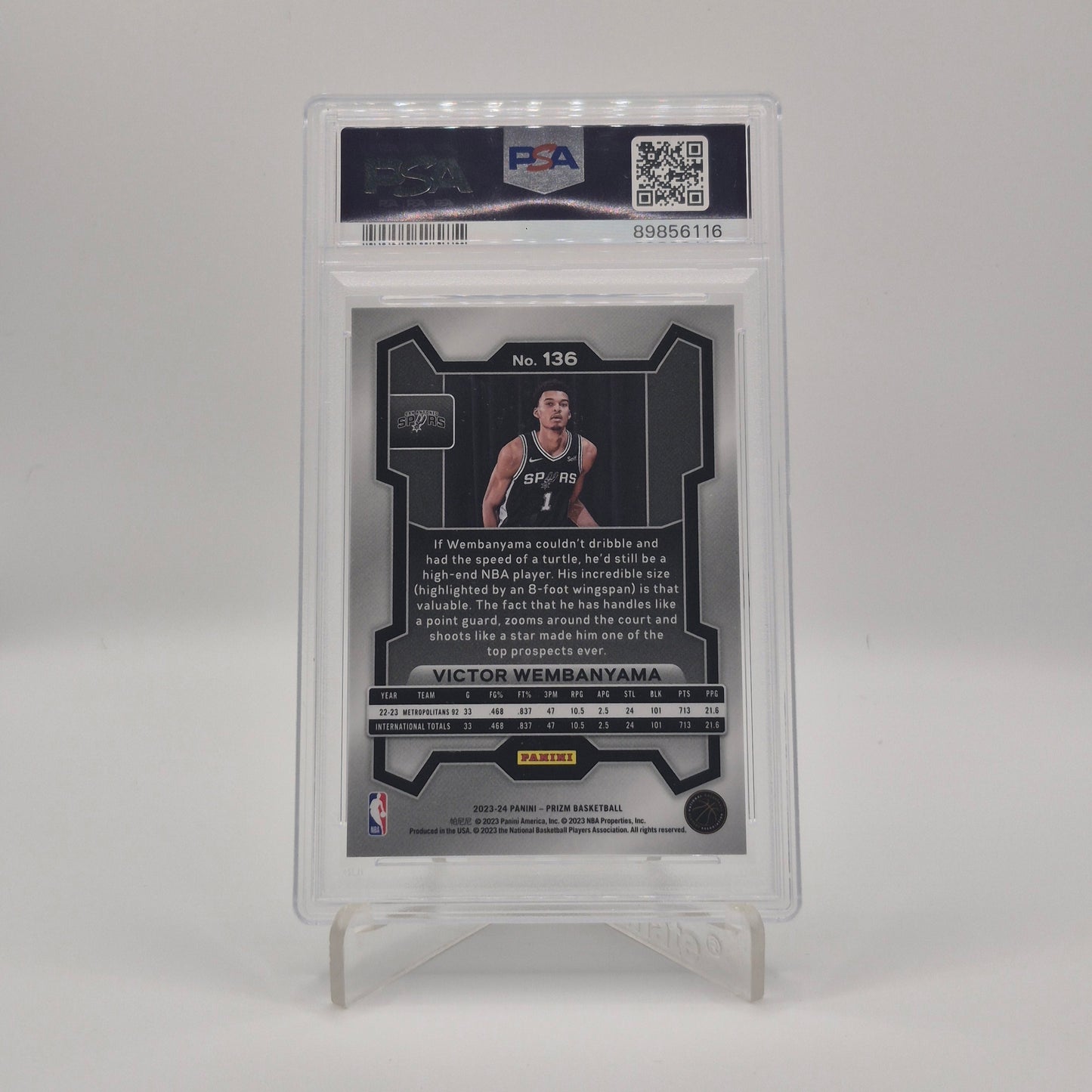 2023 Panini Prizm Victor Wembanyama PSA 10