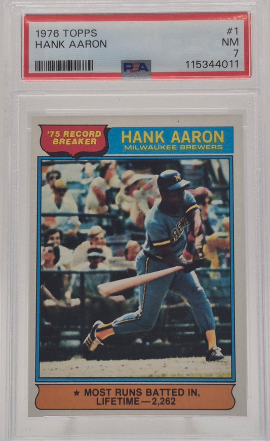 1976 Topps Hank Aaron Record Breaker PSA 7