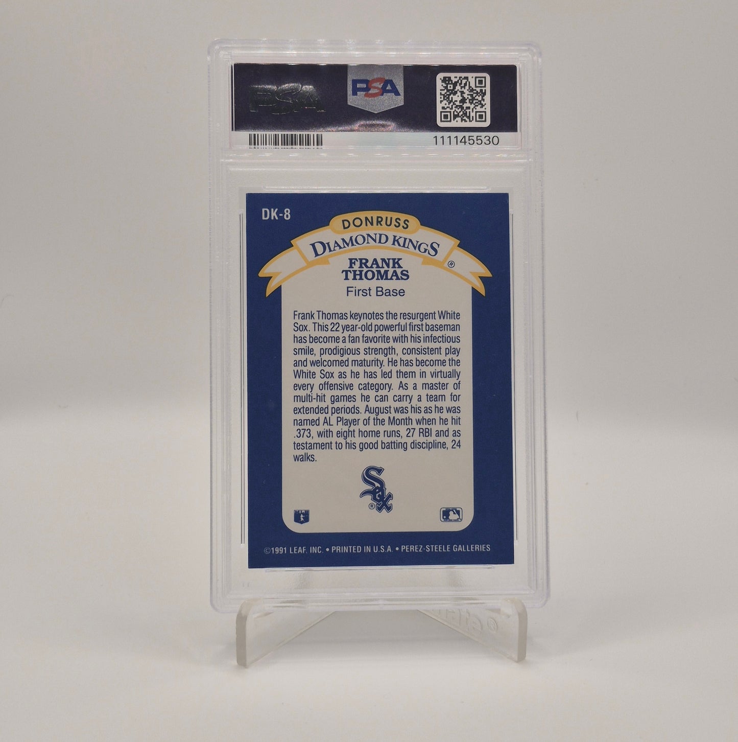 1992 Donruss Frank Thomas Diamond Kings PSA 9