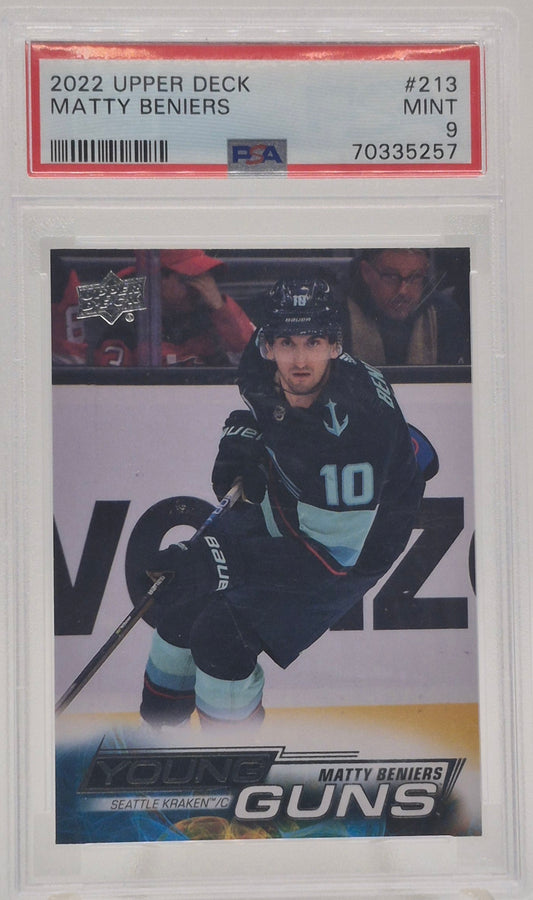 2022 Upper Deck Matty Beniers Young Guns PSA 9