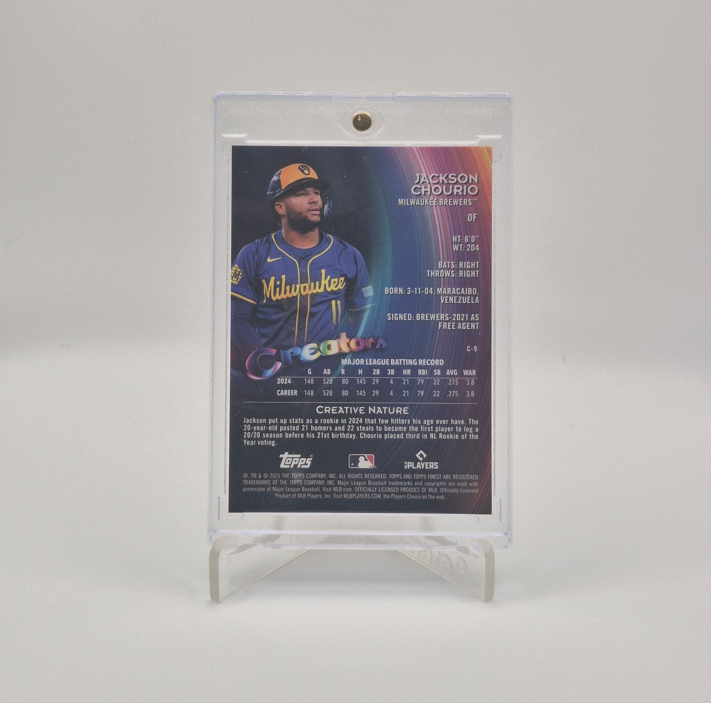 2025 Topps Finest Jackson Chourio Creators 1/5