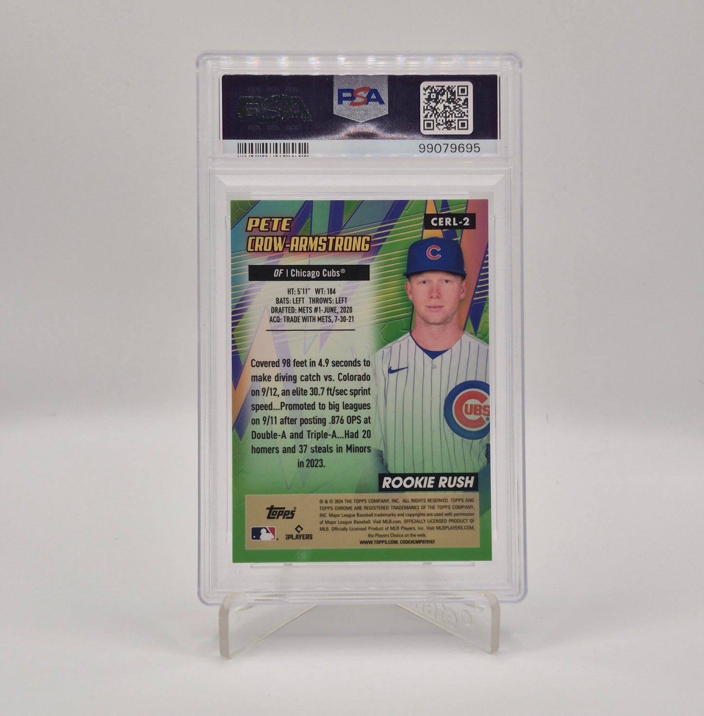 2024 Topps Chrome Pete Crow-Armstrong All-Etch Rookie Rush Gold /50 PSA 9