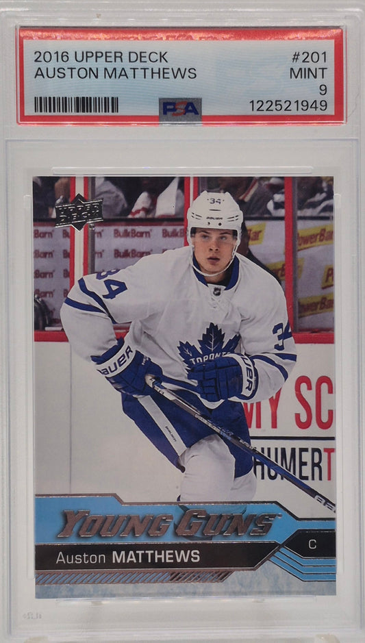 2016-17 Upper Deck Auston Matthews Young Guns PSA 9