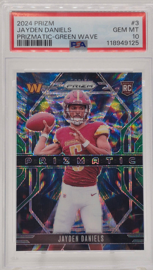 2024 Prizm Jayden Daniels Prizmatic Green Wave PSA 10