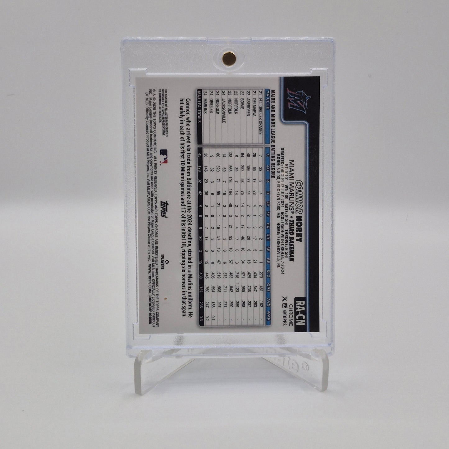 2025 Topps Chrome Connor Norby Autograph /150