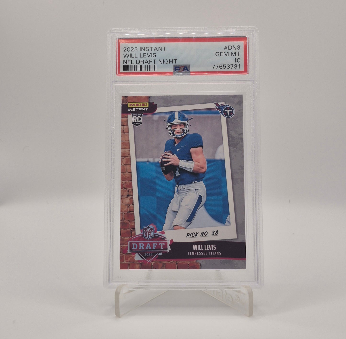 2023 Panini Instant Will Levis NFL Draft Night PSA 10 /1282