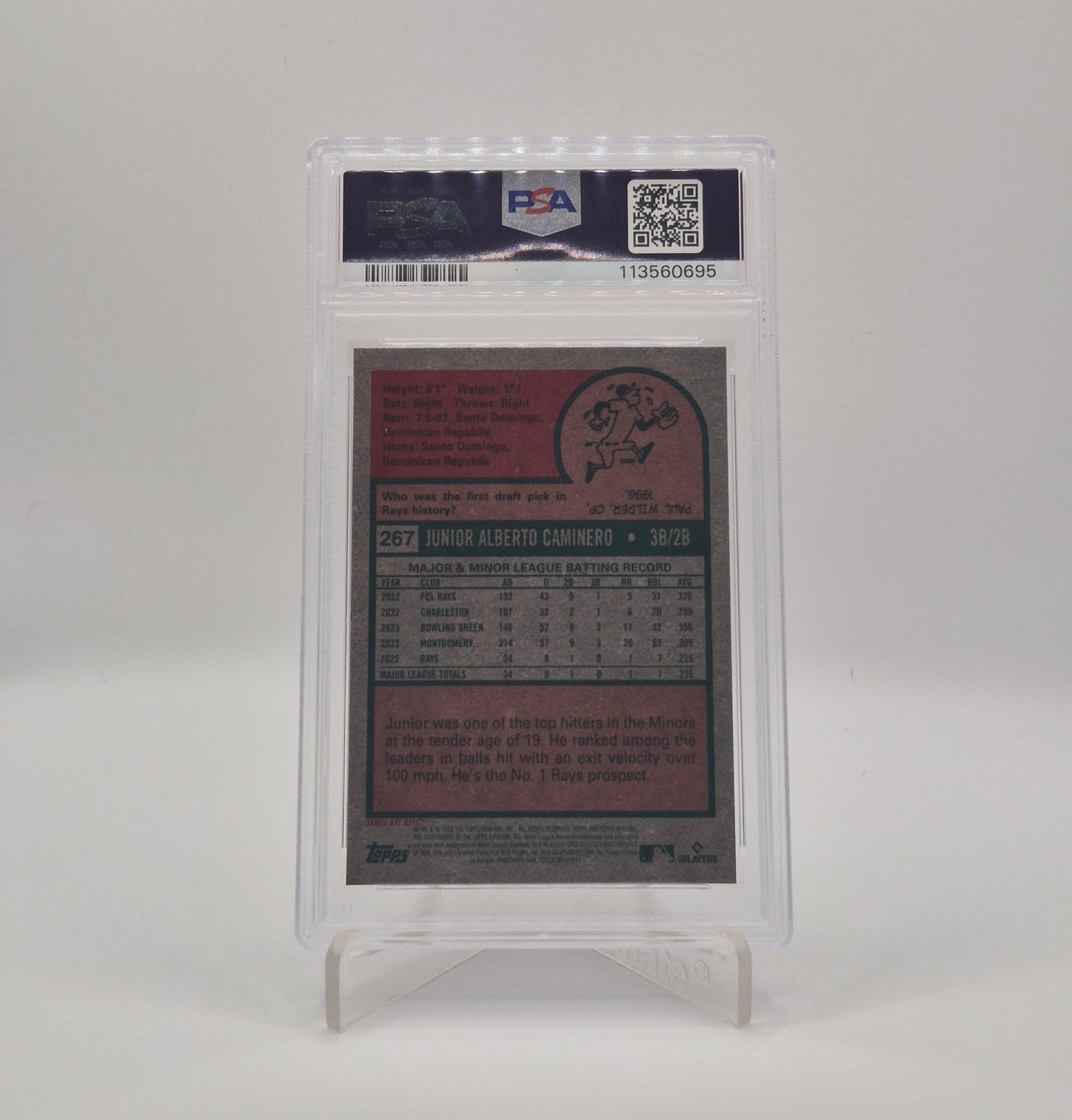 2024 Topps Heritage Junior Caminero Chrome /699 PSA 9