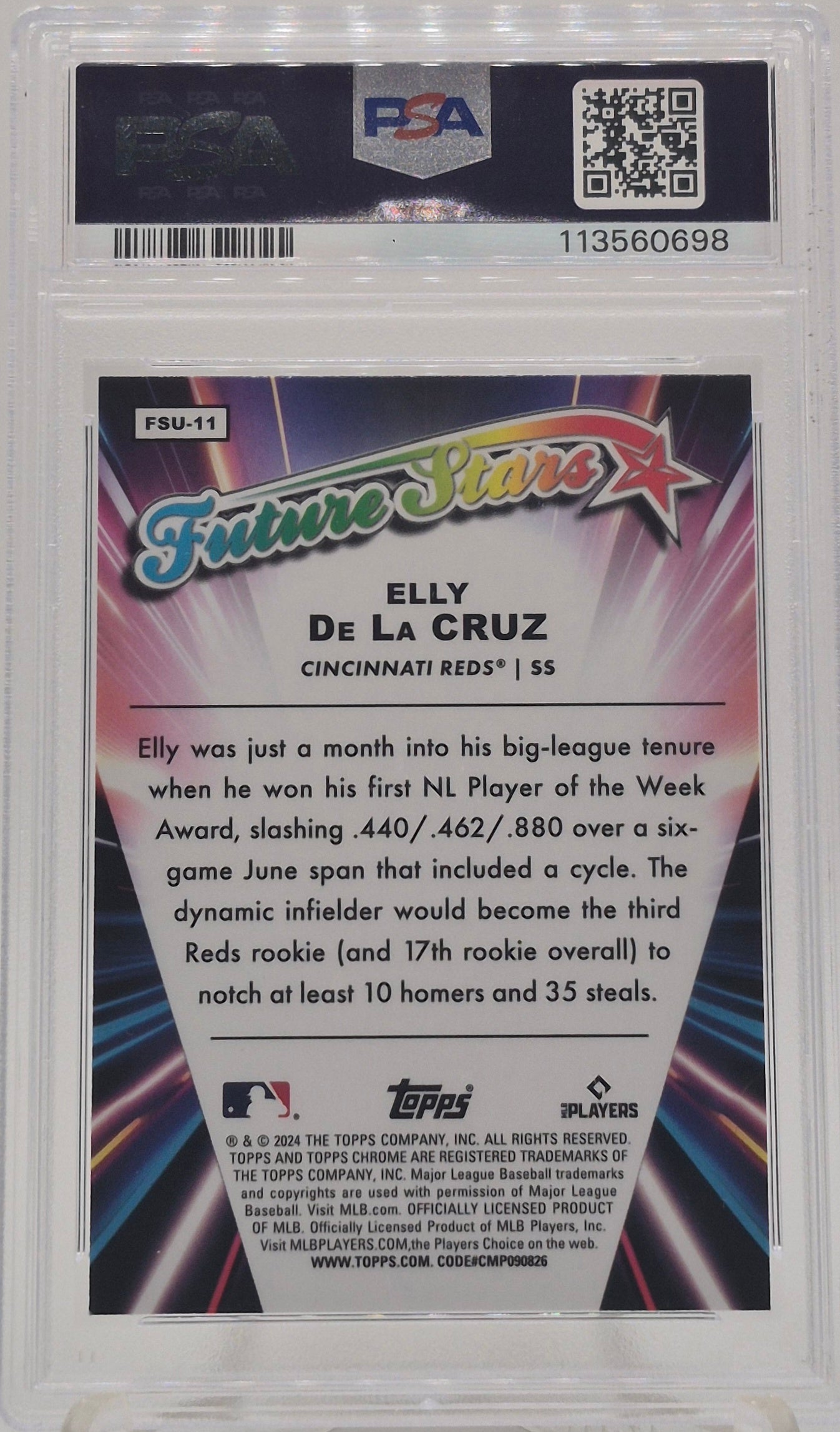 2024 Topps Chrome Update Elly De La Cruz Future Stars PSA 9
