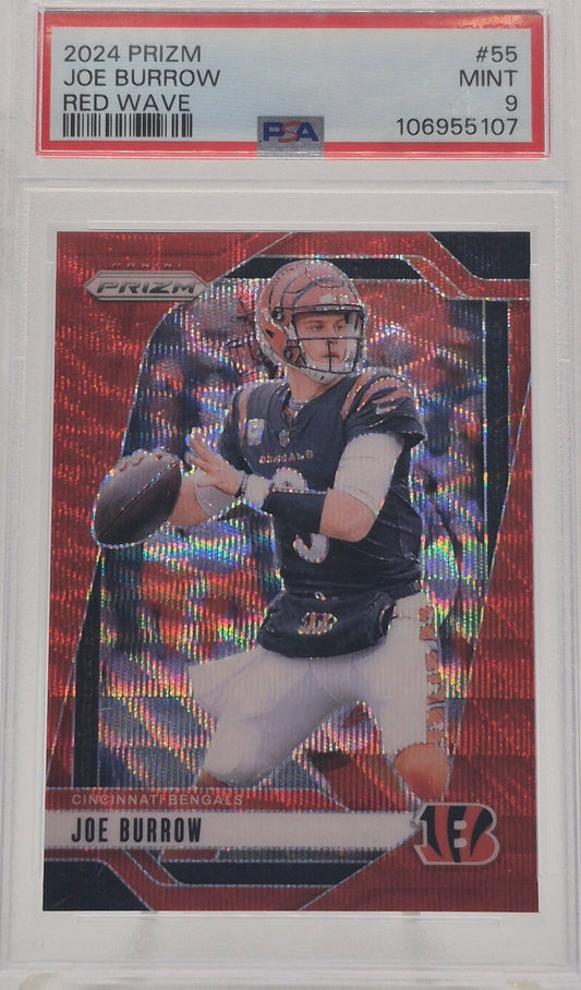 2020 Panini Prizm Joe Burrow Red Wave /149 PSA 9