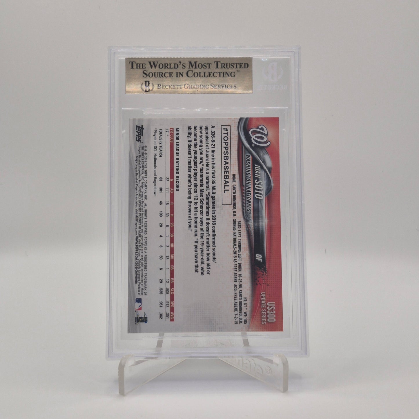 2018 Topps Update Juan Soto BGS 9.5