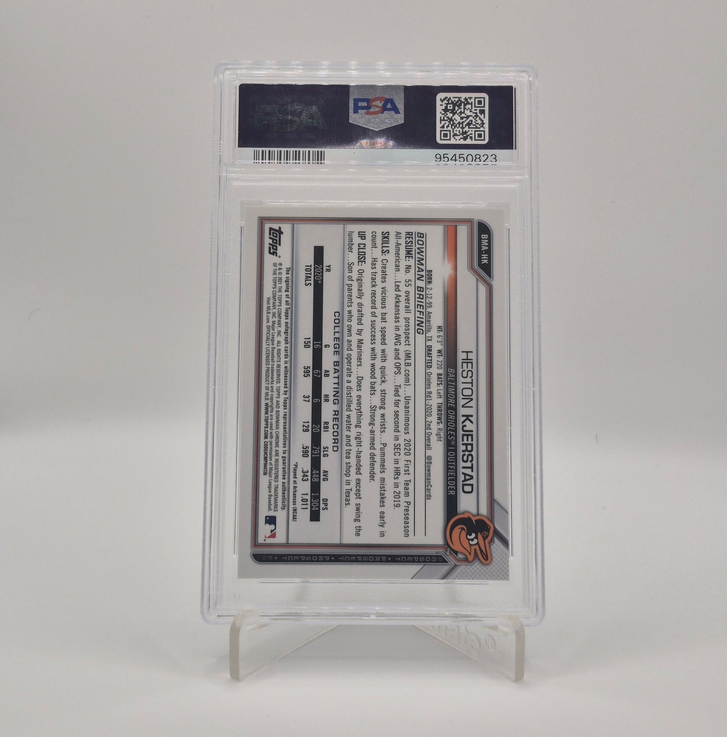 2021 Bowman Heston Kjerstad Blue Autograph Refractor /150 PSA 10