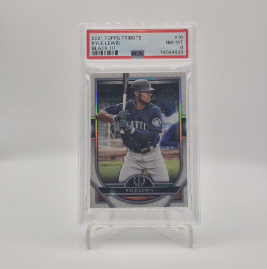 2021 Topps Tribute Kyle Lewis Black 1/1 PSA 8