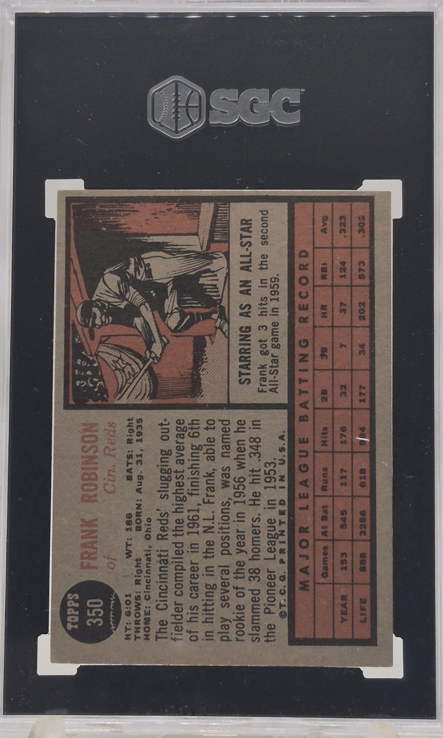 1962 Topps Frank Robinson SGC 4
