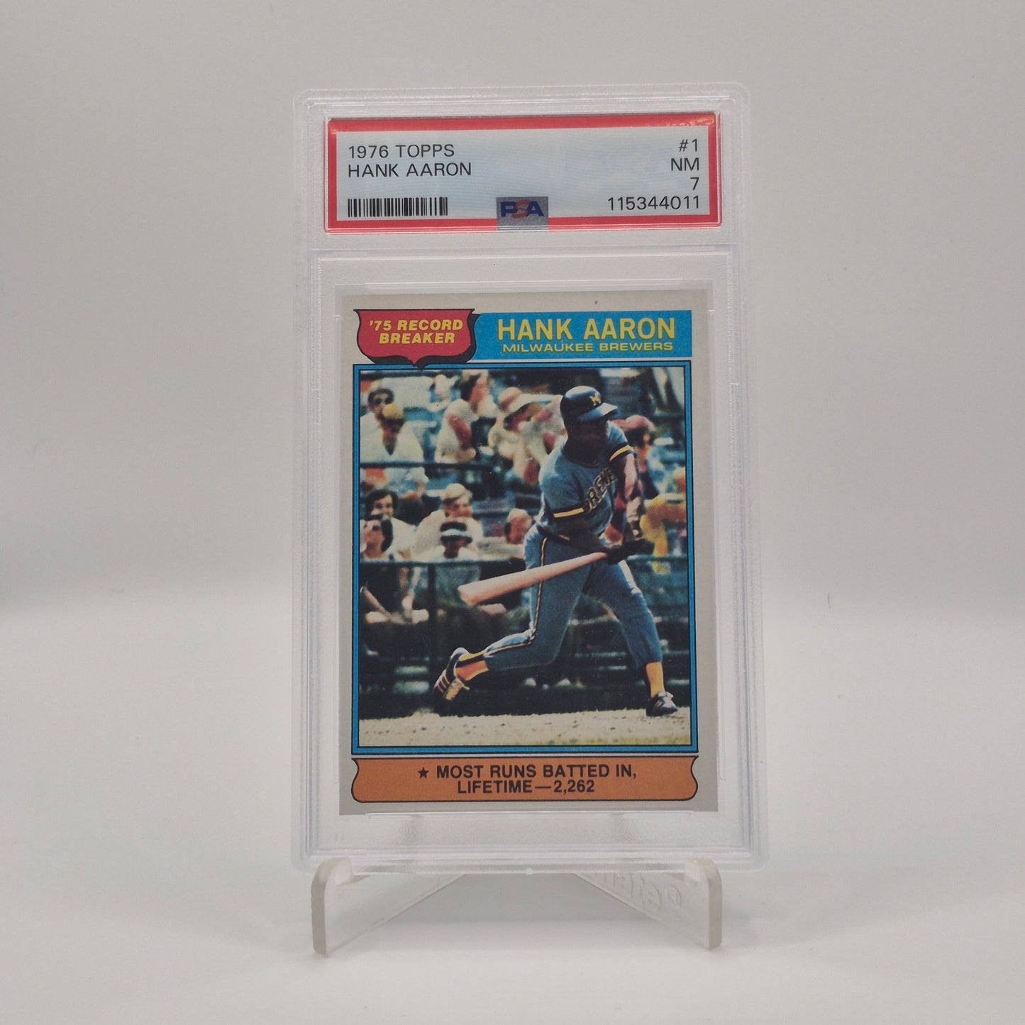 1976 Topps Hank Aaron Record Breaker PSA 7