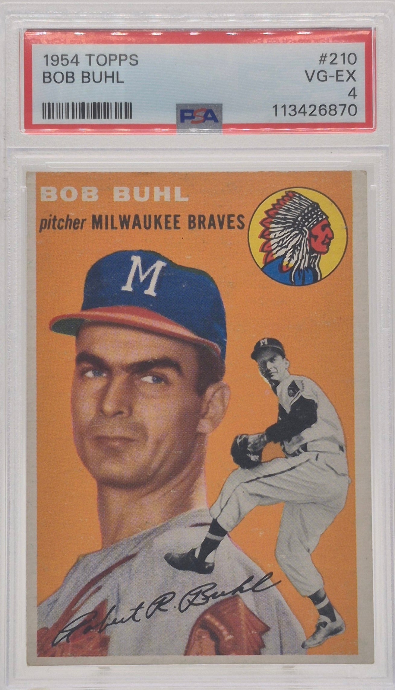 1954 Topps Bob Buhl PSA 4