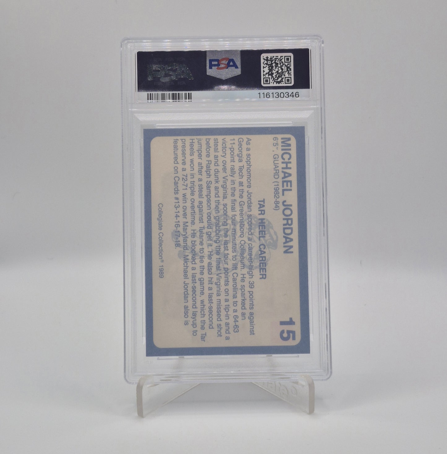 1989 North Carolina Michael Jordan Collegiate Collection PSA 6