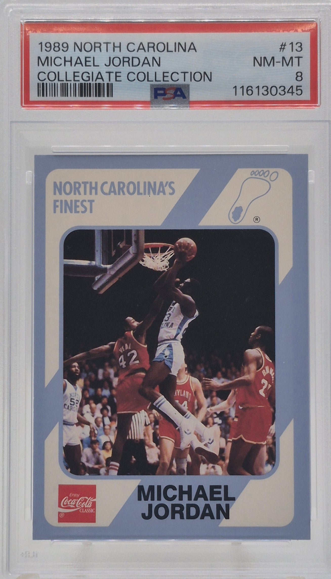 1989 North Carolina Michael Jordan Collegiate Collection PSA 8