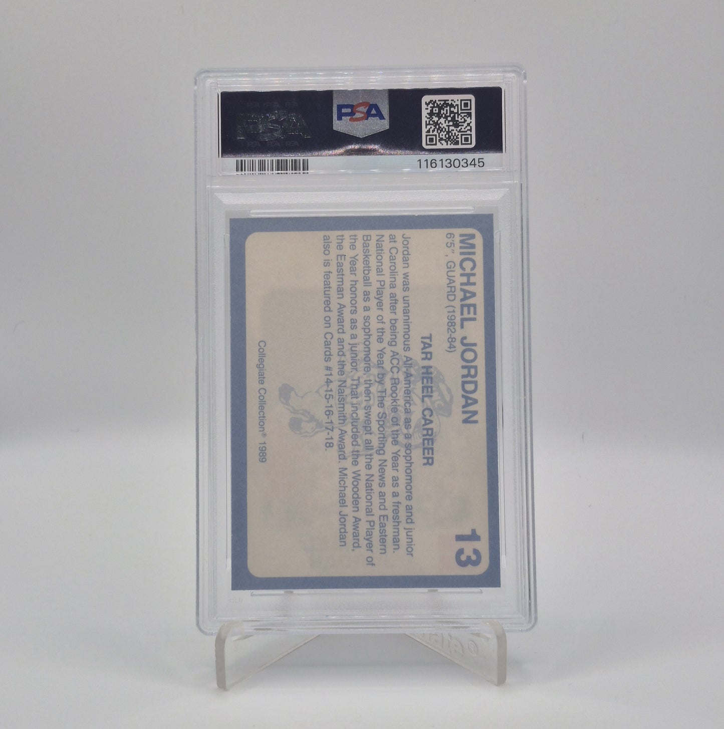 1989 North Carolina Michael Jordan Collegiate Collection PSA 8