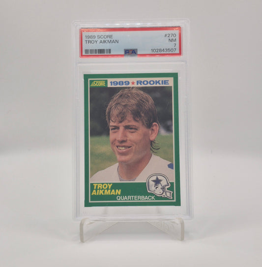 1989 Score Troy Aikman PSA 7