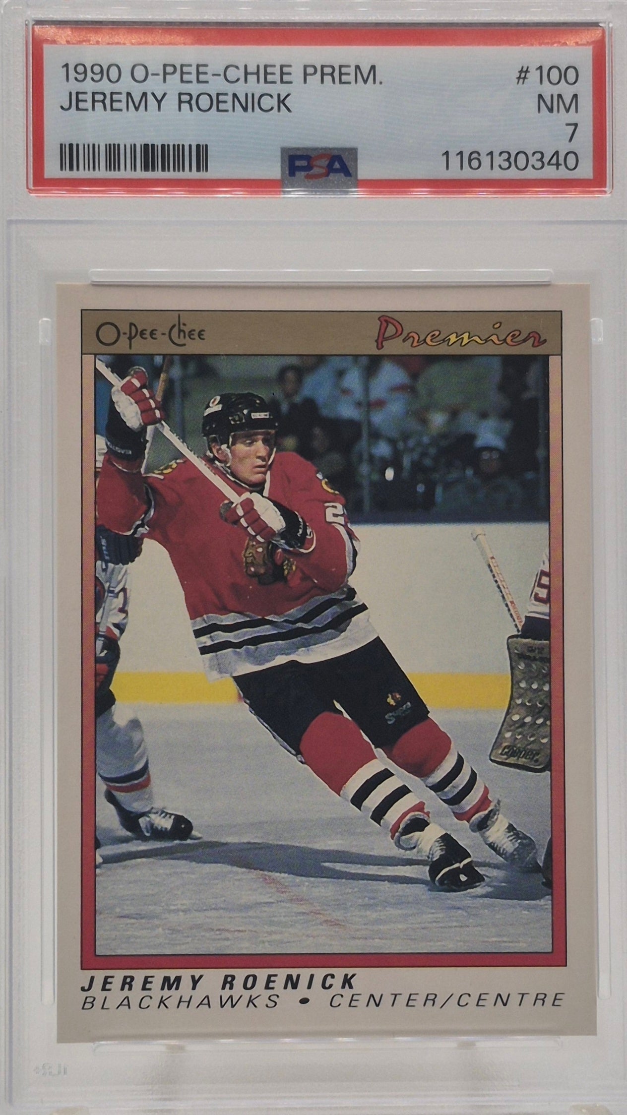 1990 O-Pee-Chee Premier Jeremy Roenick PSA 7