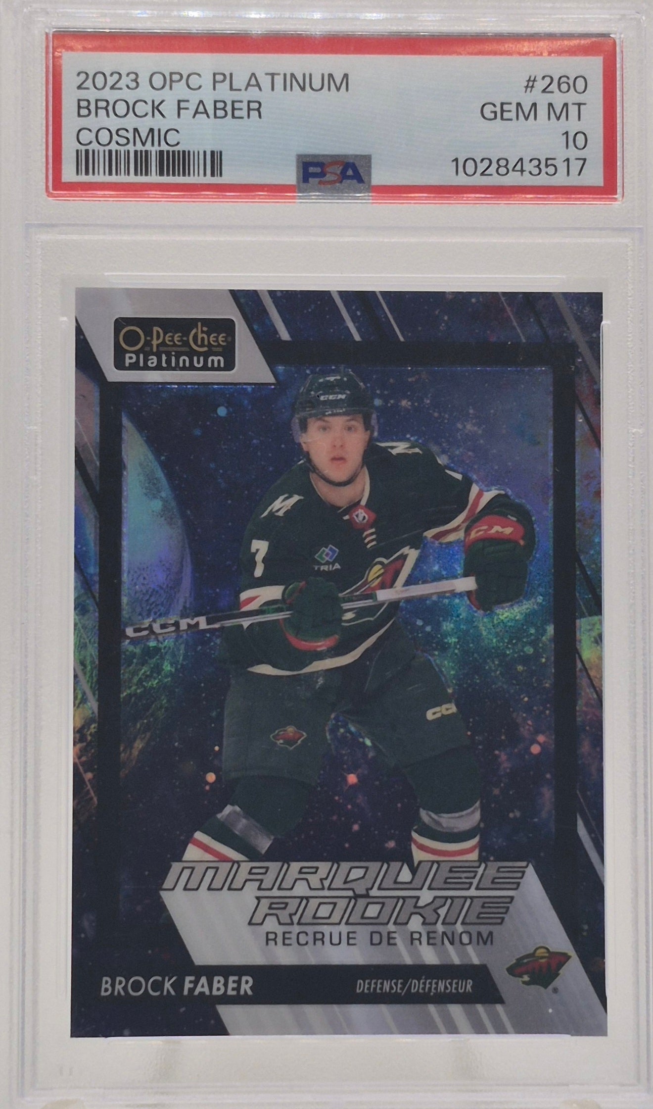 2024 O-Pee-Chee Platinum Brock Faber Cosmic /65 PSA 10