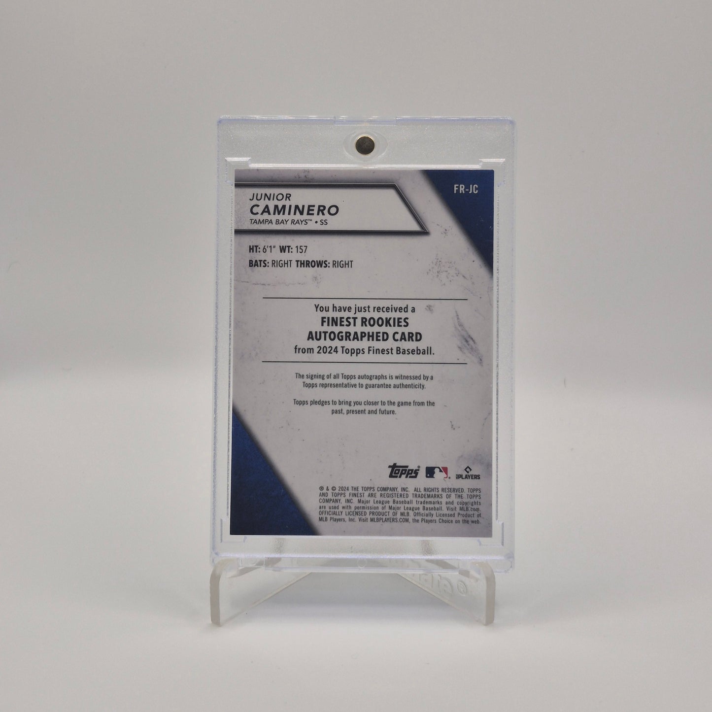 2024 Topps Finest Junior Caminero Autograph /75 Bookend