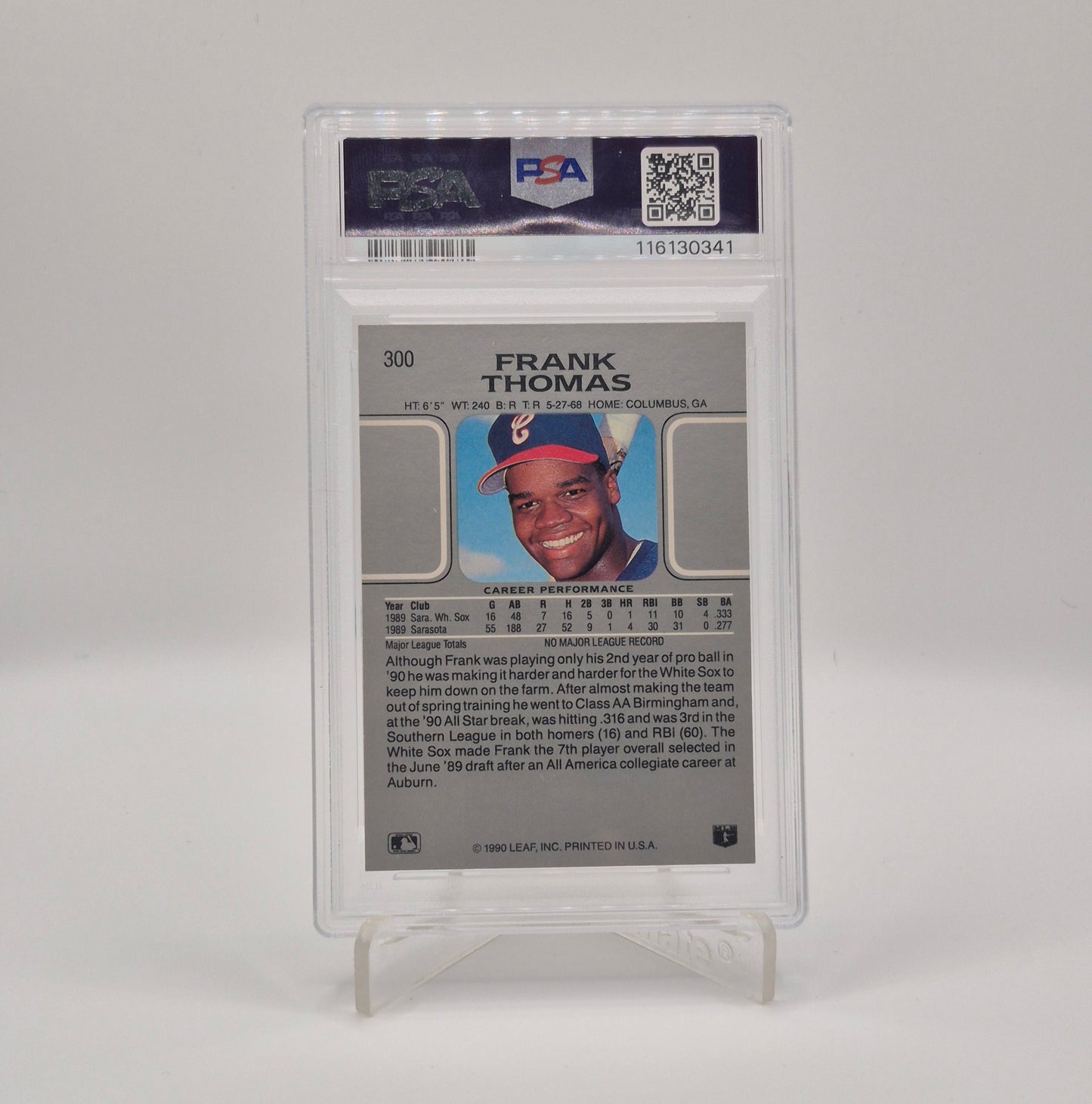 1990 Leaf Frank Thomas PSA 9