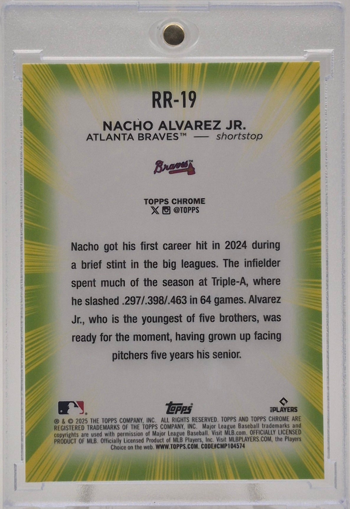 2025 Topps Chrome Nacho Alvarez Jr. Radiating Rookies