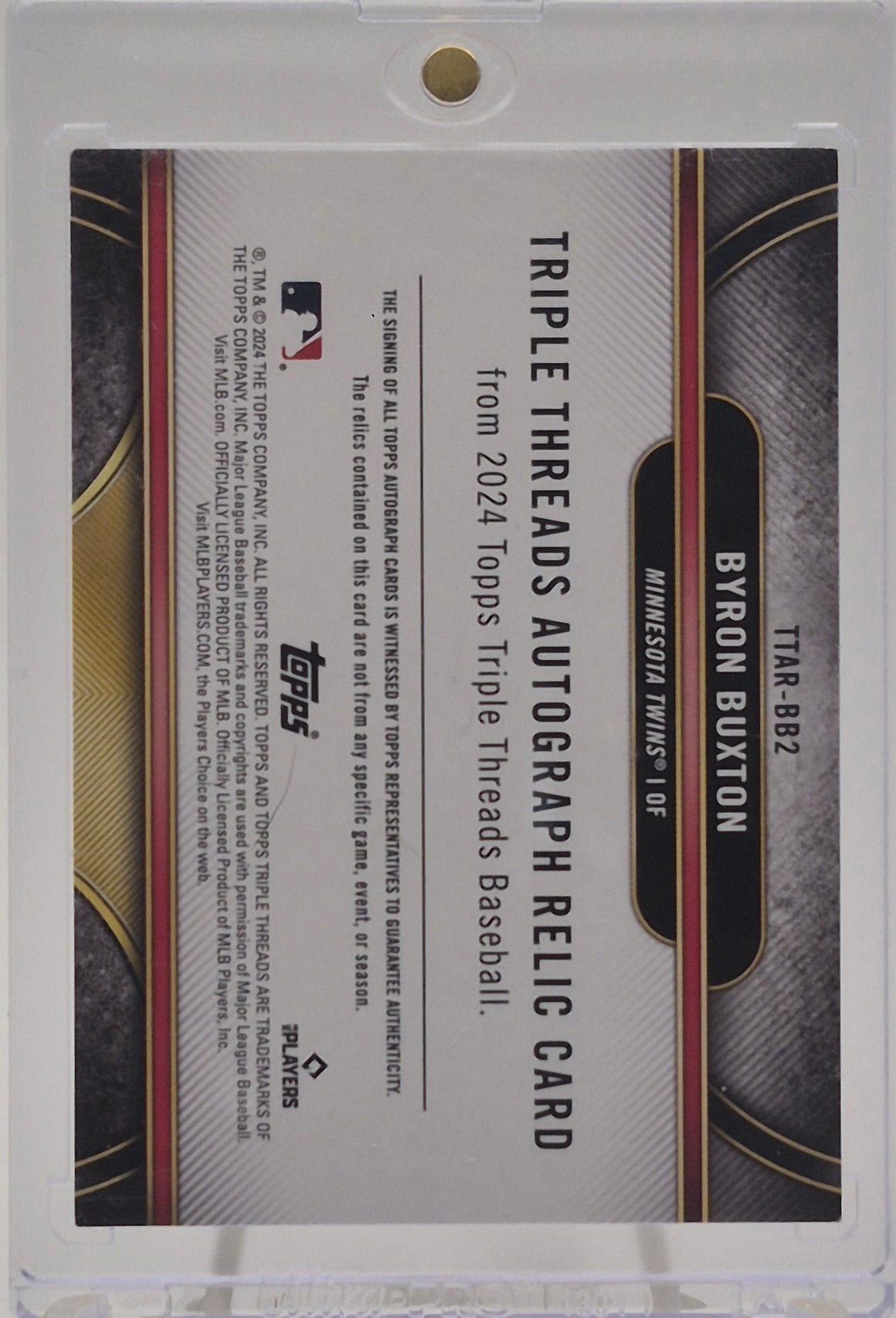 2024 Topps Triple Threads Byron Buxton Autograph Platinum /9