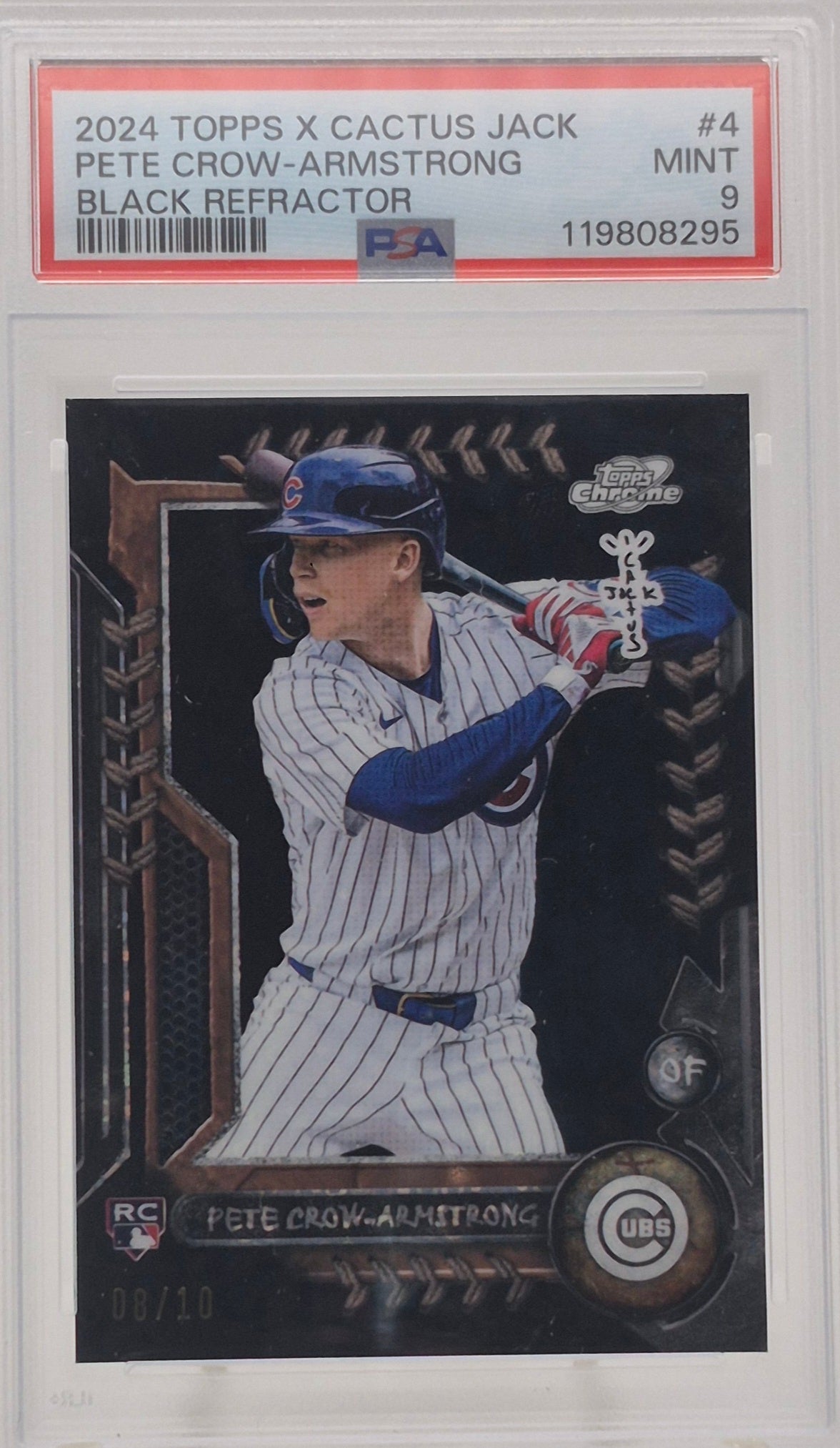 2024 Topps x Cactus Jack Pete Crow-Armstrong Black Refractor /10 PSA 9