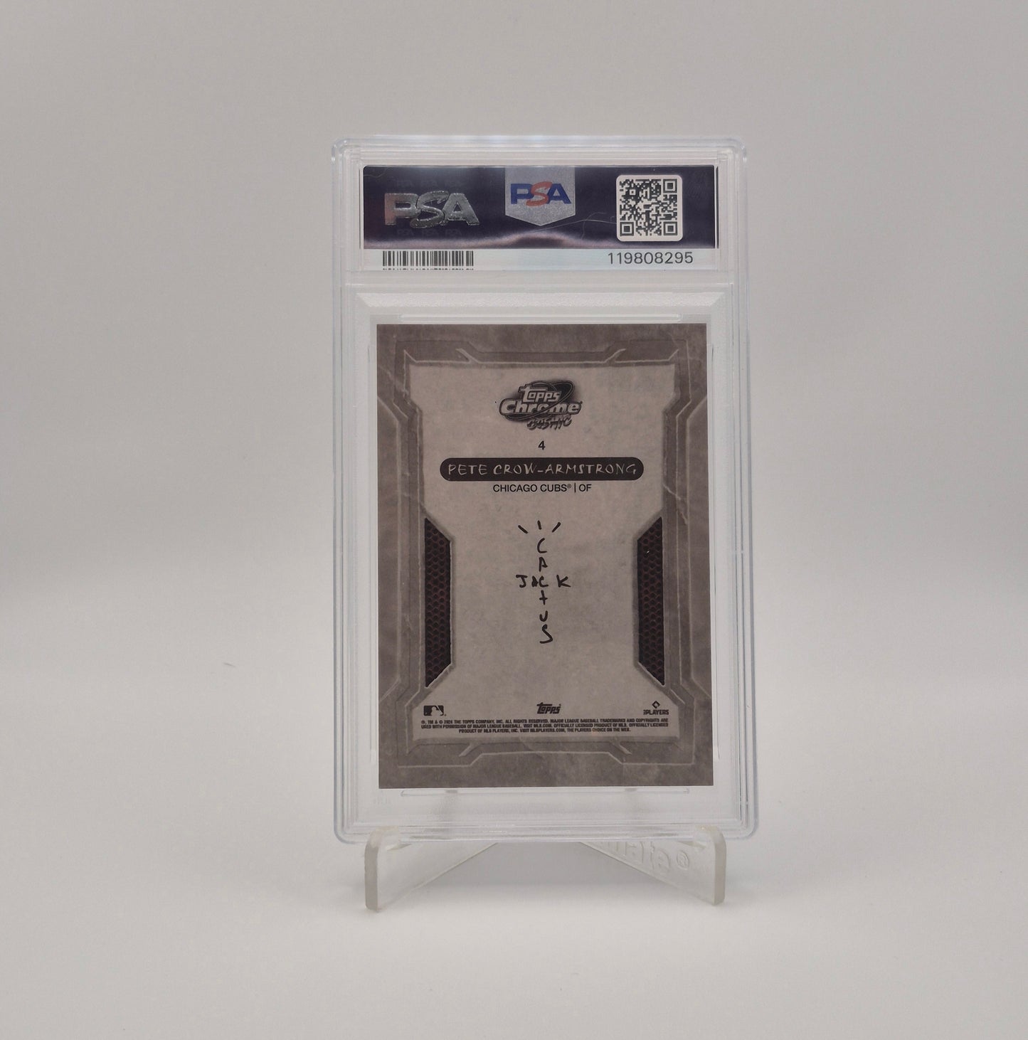 2024 Topps x Cactus Jack Pete Crow-Armstrong Black Refractor /10 PSA 9