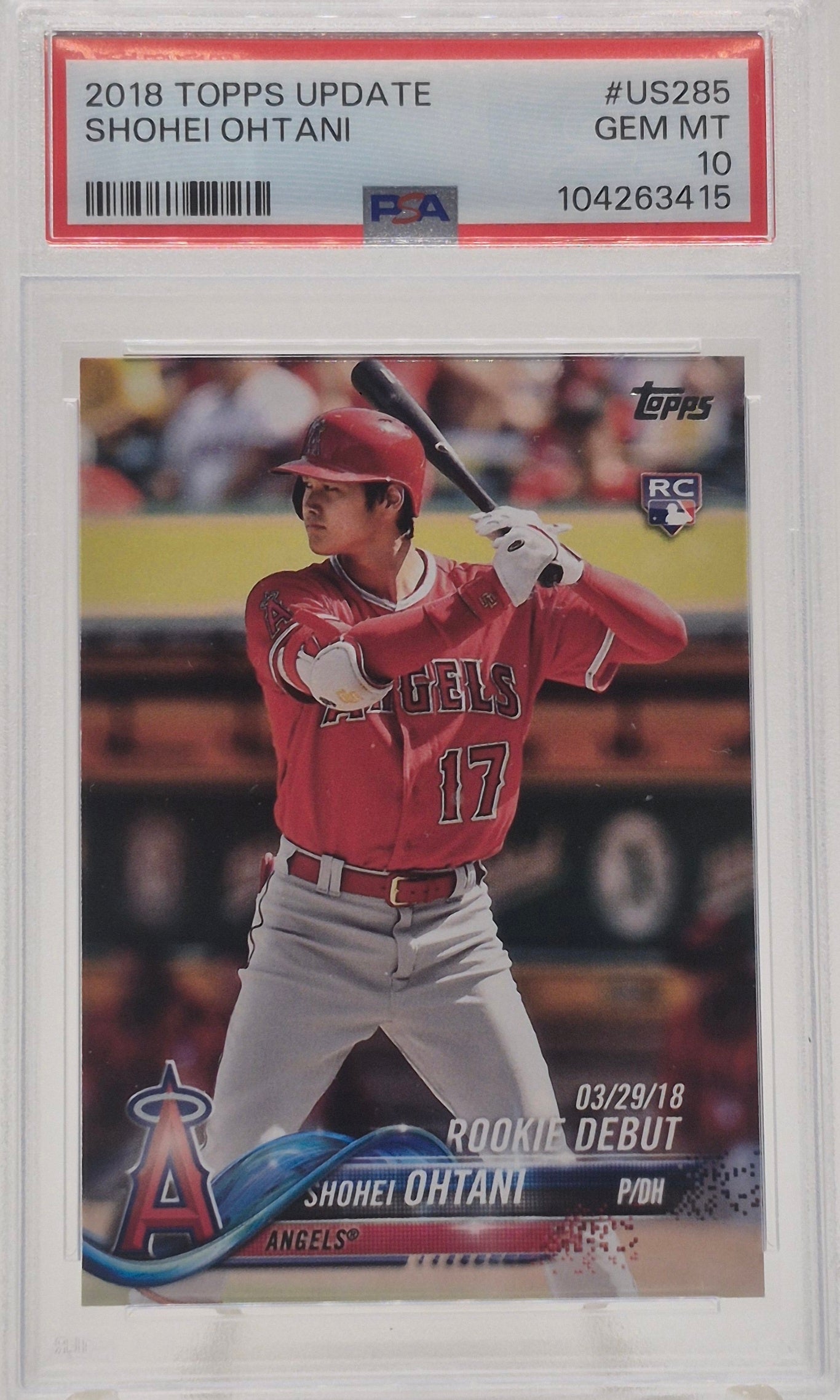 2018 Topps Update Shohei Ohtani Rookie Debut PSA 10