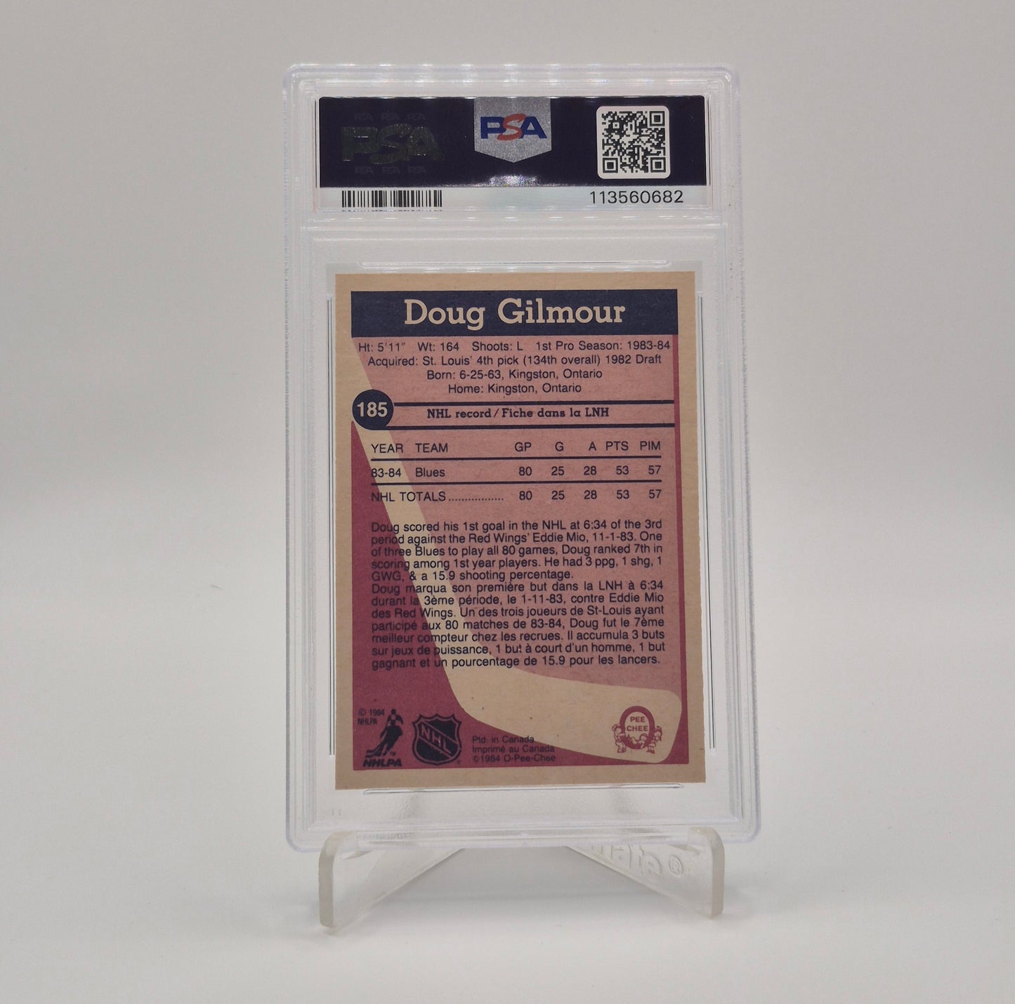 1984 O-Pee-Chee Doug Gilmore PSA 8