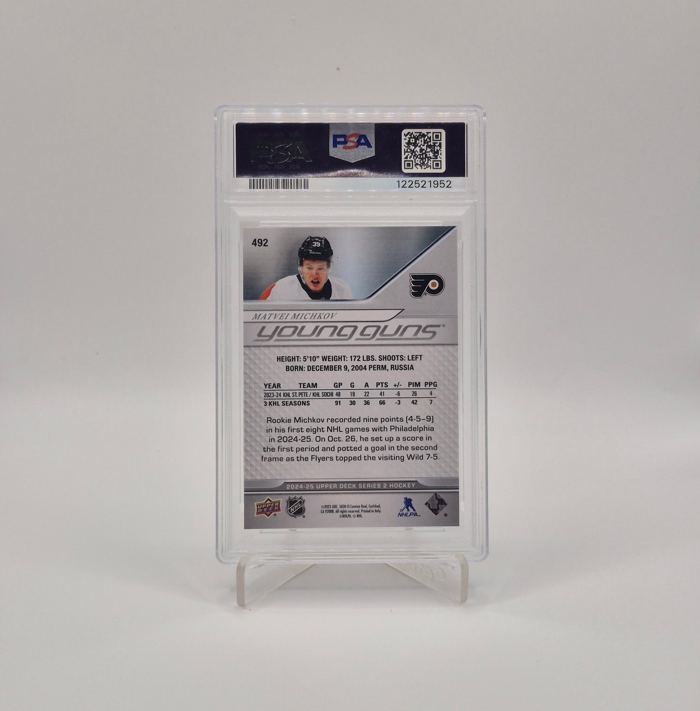 2024-25 Matvei Mitchcov Young Guns PSA 9