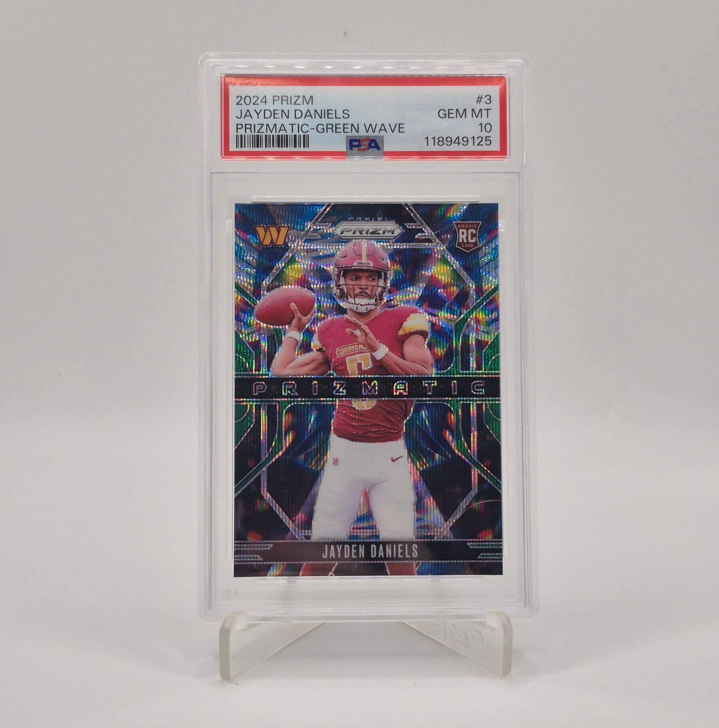 2024 Prizm Jayden Daniels Prizmatic Green Wave PSA 10