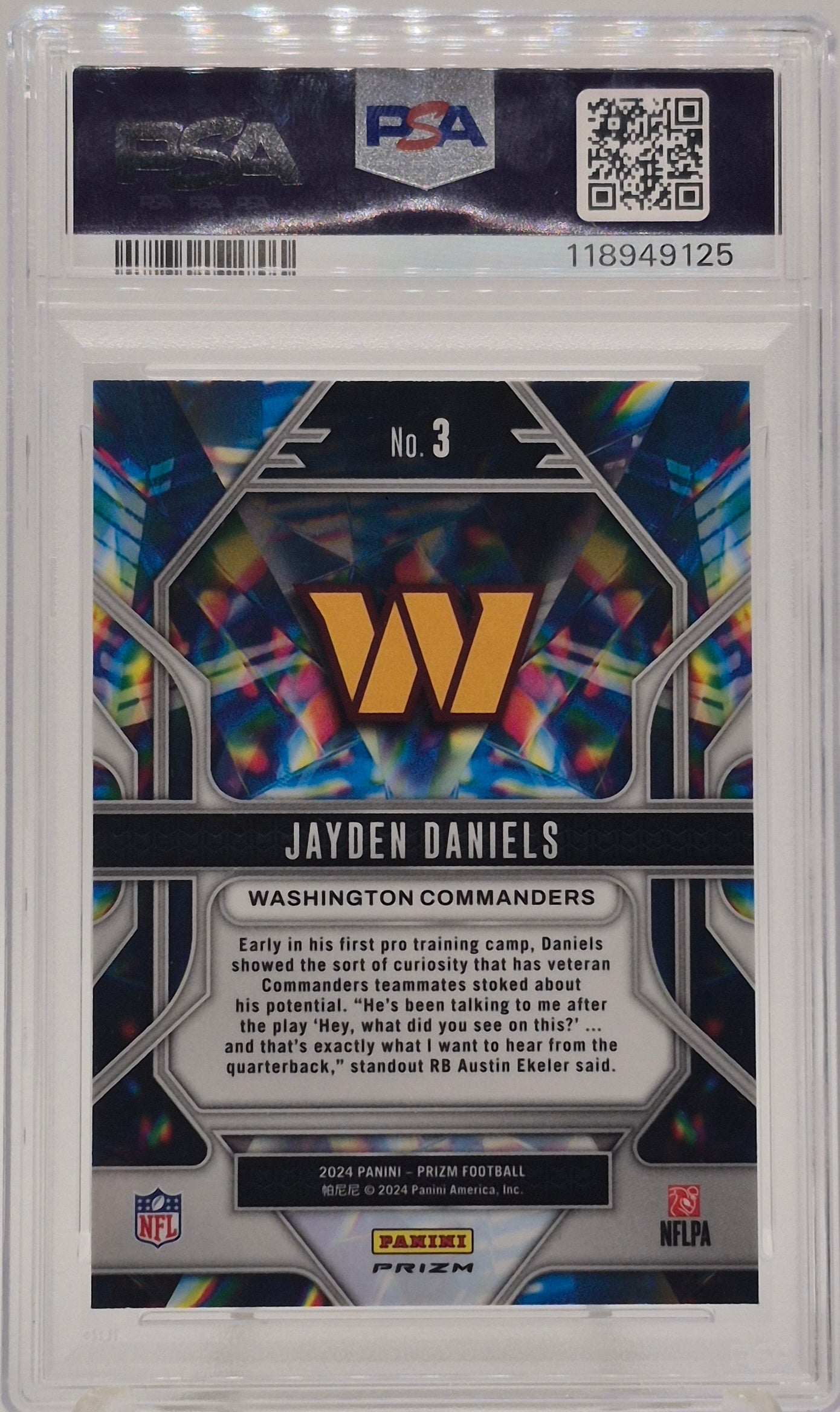 2024 Prizm Jayden Daniels Prizmatic Green Wave PSA 10