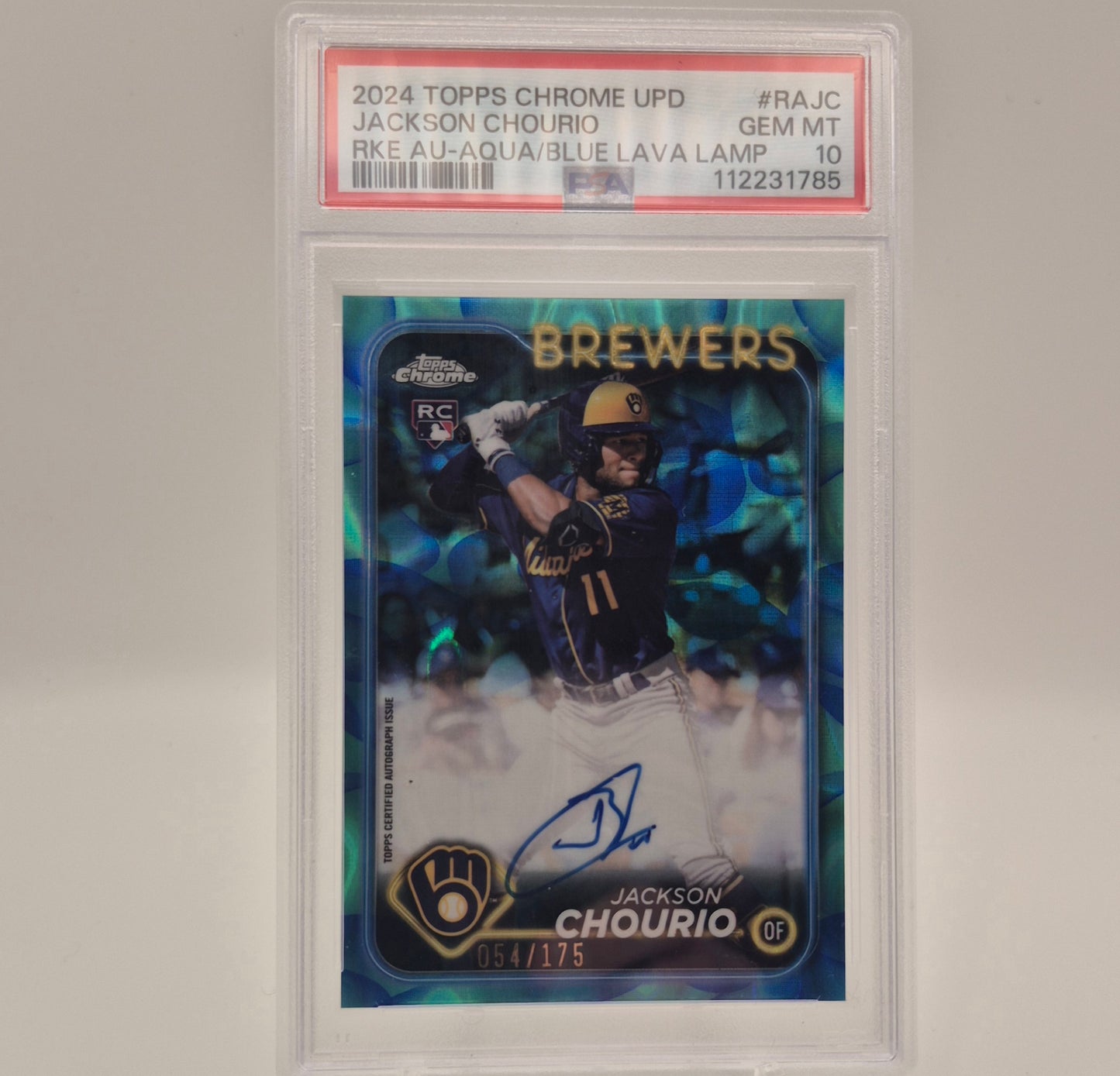 2024 Topps Chrome Update - Jackson Chourio Blue Lava Lamp Autograph /175 PSA 10