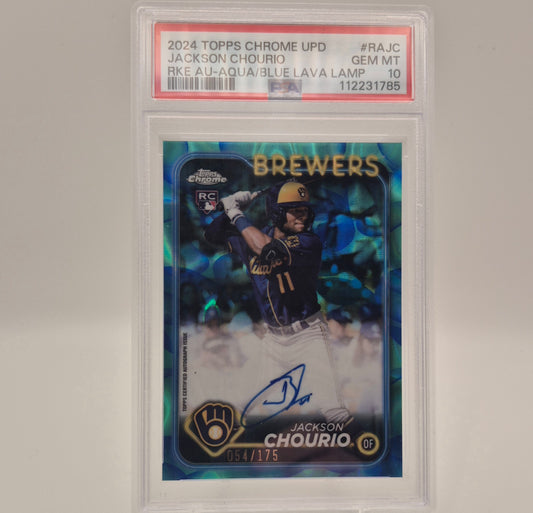 2024 Topps Chrome Update - Jackson Chourio Blue Lava Lamp Autograph /175 PSA 10