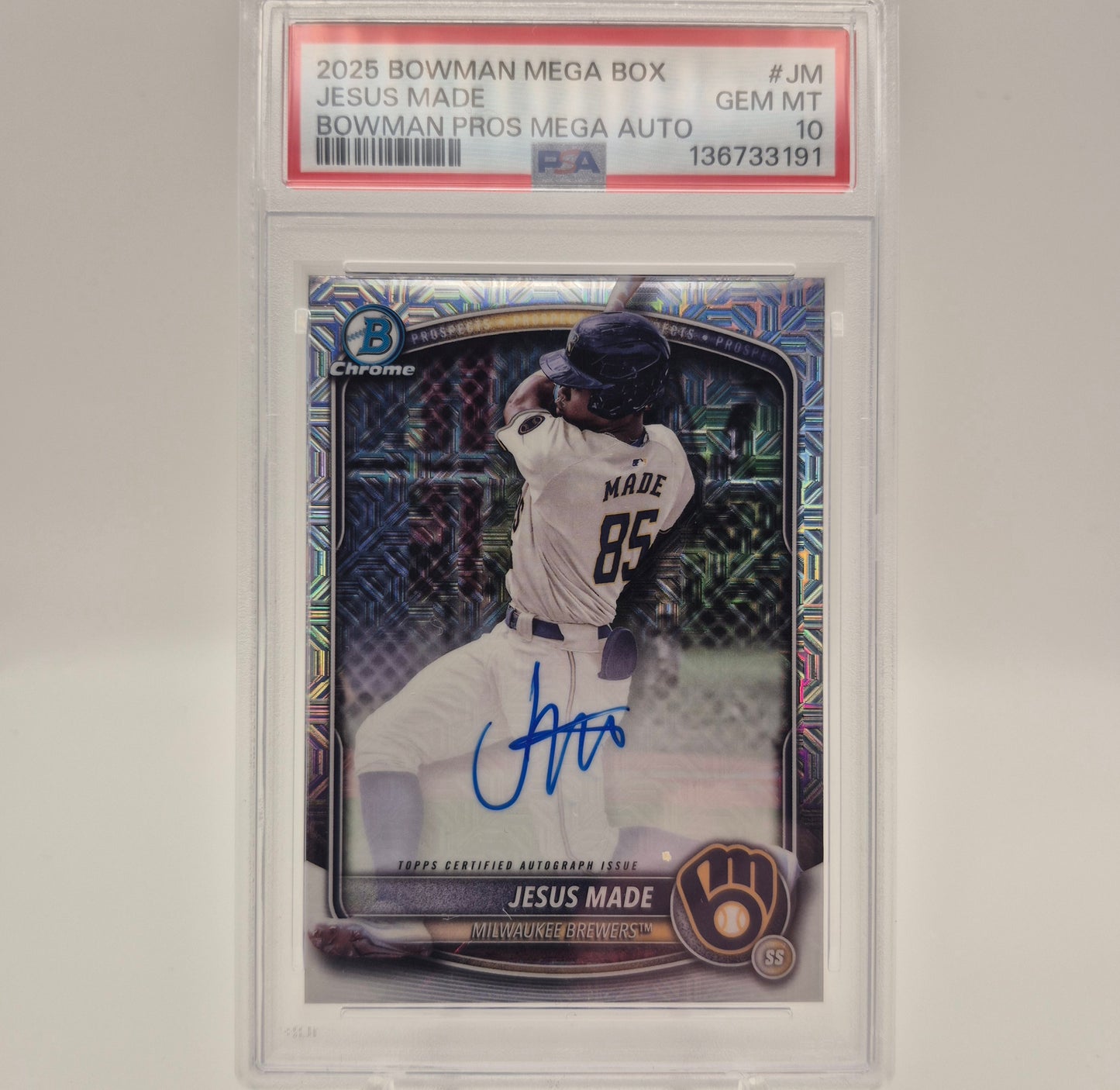2025 Bowman Chrome Prospect Mega Box Autographs Jesus Made PSA 10